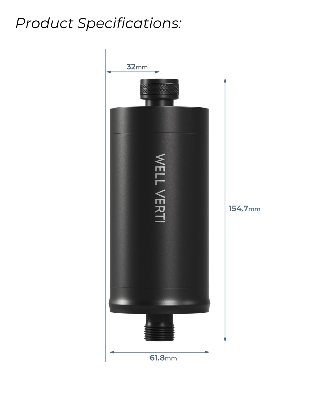 Matte Black Shower Filter for Superior Water Purification